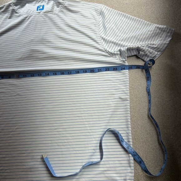 FootJoy Men's Blue Striped Polo Shirt, size L - Picture 7 of 8